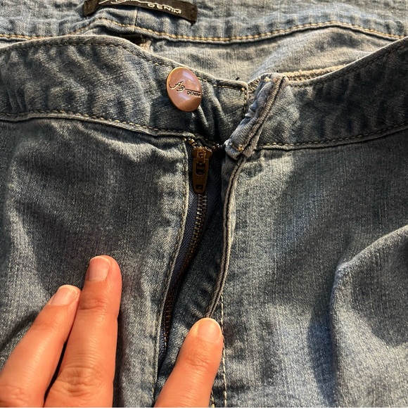 Light Wash A3 Denim Women's Plus Size Destructed Skinny Jeans, Size 26W - Picture 4 of 15